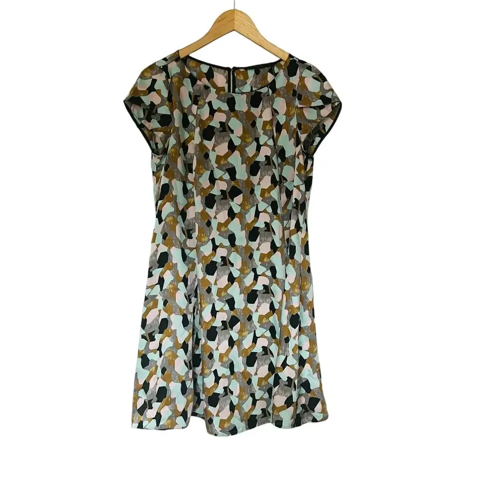Zara Abstract Print Cap Sleeve Dress Size S Small Multicolor - Picture 2 of 6